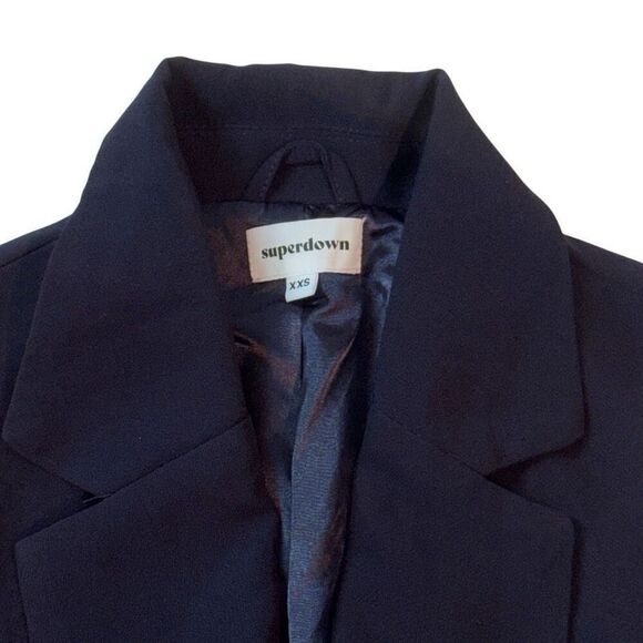 Superdown Madeline Blazer Dress Navy Suiting Mini Double Breasted XXS - Picture 6 of 15